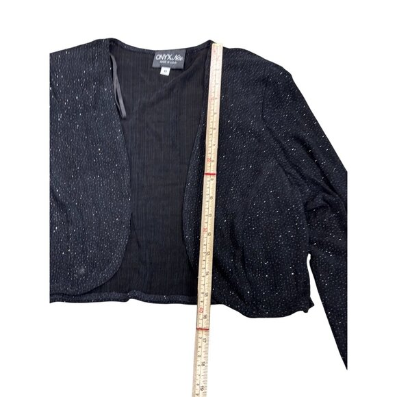 Vintage Onyx Nite Black Sparkle Knit Dress With Jacket Size 8 - Picture 10 of 16